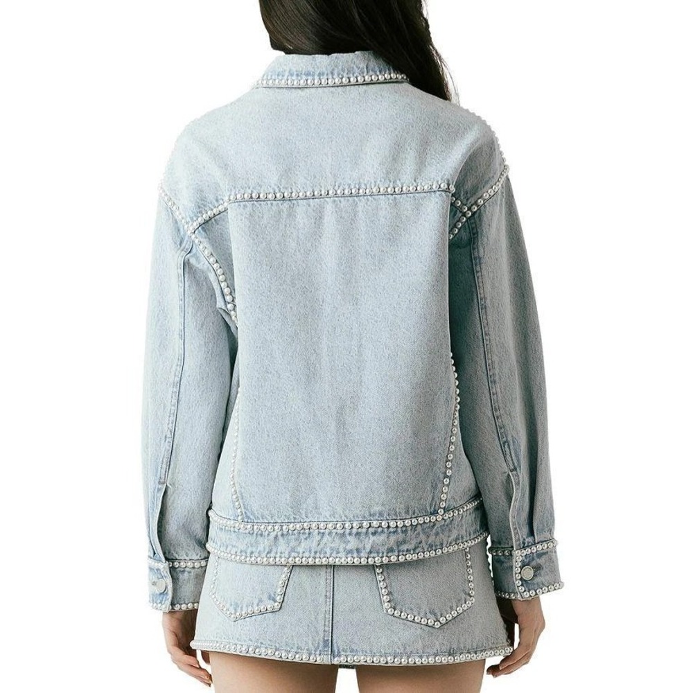 Blank NYC Embellished Denim Jacket Size Small - Picture 2 of 8